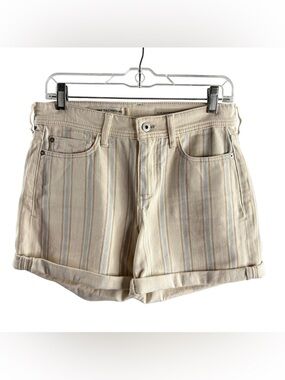 Anthropologie Pilcro Striped Slim Boyfriend Jean Shorts - Cream & Light Blue $68